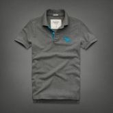 Polo Abercrombie & Fitch Cinza/Azul Água